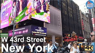 🇺🇸 NEW YORK | 43rd Street - A Treadmill Scenery Walk through the bustling heart of Midtown NYC