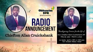 Chiefton Allan Cruickshank | Radio Announcement #Funeral #Obituaries #SVG
