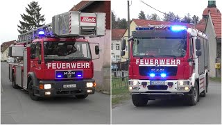 (Brand Dreiseitenhof - Wail / Yelp / HiLo) Einsatzübung Feuerwehr Gemeinde Moritzburg + Radebeul