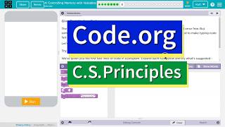 Controlling Memory with Variable 4.8 Tutorial with Answers Code.org CS Principles