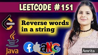 Reverse words in a string | Leetcode problem 151 | Top 150 interview question series