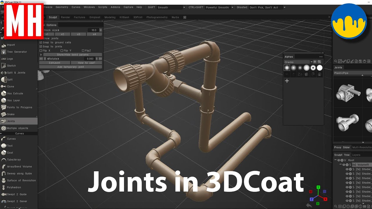 3dcoat Series 22 Joints In 3dcoat Youtube