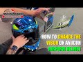 PARTS TIPS:  HOW TO CHANGE THE VISOR ON ICON AIRFORM HELMET!