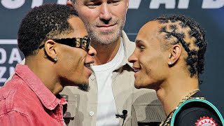 Devin Haney STEPS to Regis Prograis in INTENSE  FACE OFF at press conference!