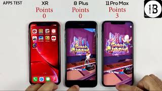 iphone Xr Vs iphone 8 Plus Vs iphone 11 Pro Max Speed Test/ PUBG Test/ Bettry Drain Test/ 1B Views