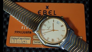 2001 Ebel Classic Wave men's vintage watch with box and papers.  Model reference E1187141