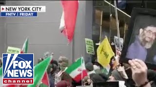 Protestors chant for Hamas and Hezbollah at NYC protest