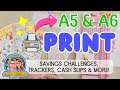 How to Print Savings Challenges, Trackers - Full Size, A5 & A6