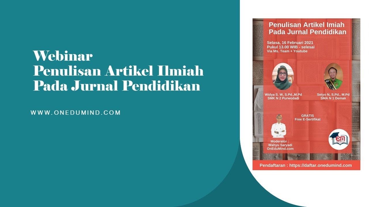 Webinar Penulisan Artikel Ilmiah Pada Jurnal Pendidikan - YouTube