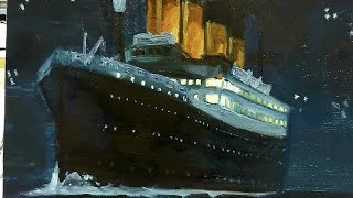 Titanic oil painting #shorts #oilpainting #art #traditionalart #ilustrator #ilustration #titanic