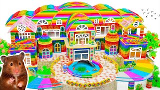 Build Super Beautiful 2-Storey Houses and Swimming Pool Underground For Hamster From Magnetic Balls