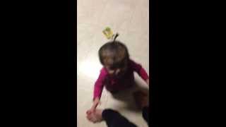 Baby tantrum ran out of her Mott's Applesauce