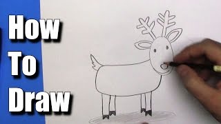 How To Draw: Easy Reindeer- Step By Step