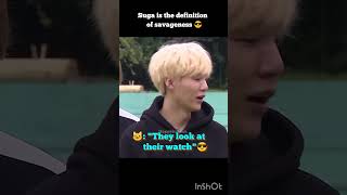 BTS Suga's savage answer just blew my mind 😂 #shorts #suga #savage #minyoongi #runbts #funnymoments