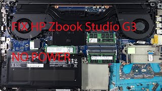 laptop hp zbook studio G3 no power 017617375/010403168
