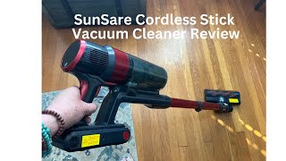 SunSare Cordless Stick Vacuum Review: Lightweight, Powerful \u0026 Works on Pet Hair!