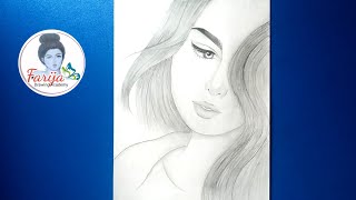 How to draw a girl for beginners || Pencil sketch || bir kiz nasil çizilir || Farija Drawing Academy