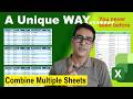 Combine multiple sheet in one sheet with Specific columns | Vstack with Relevent cols n excel