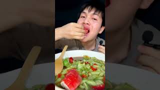 ตำแตง🥒+ปูอัด🦀 แน่นๆจ้า  #ส้มตำ #ปูอัด #mukbang