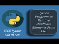 Python Program to Remove Duplicated Elements from List