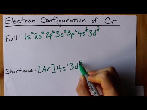 What is the noble gas electron configuration of chromium?