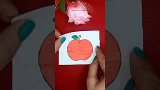 Folded surprise apple drawing🍎/ Paper folding drawing #shorts #surprise #drawing #art #satisfying