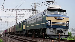 7月14日　EF66-27  (通称ニーナ）2077レ代走運用に充当される。EF64－1037の無動力回送　他貨物列車