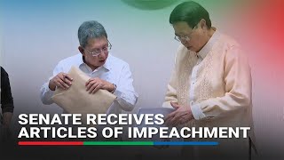 Senate formally receives articles of impeachment vs VP Sara Duterte from House | ABS-CBN News