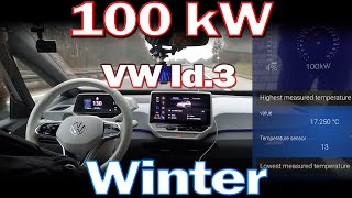 100kW charging in Winter with the VW Id.3