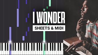I Wonder - Kanye West - Piano Tutorial - Sheet Music & MIDI