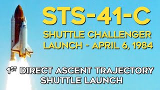STS-41-C Launch - 1st Shuttle Direct Ascent Trajectory, Challenger, 1984, 60fps