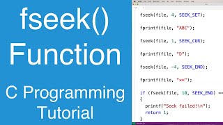 fseek() Function | C Programming Tutorial