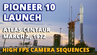 Pioneer 10 Launch - High Frame Rate Cameras,  Real Speed, Atlas-Centaur Rocket, Space Probe, NASA