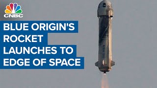 Blue Origin's rocket launches to edge of space, carrying Jeff Bezos and crew