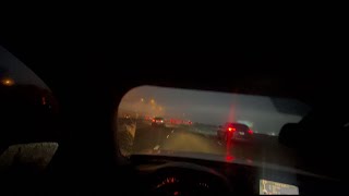 BMW F30 6am highway drive in highly Foggy weather