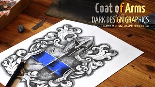 Law Enforcement Coat of Arms Tattoo Design - Speed Drawing