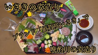 【いさきの姿造り】　長崎五島のブランドいさき「値賀咲」を使って晩酌用の姿造り