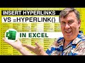 Excel - Learn Excel- Insert Hyperlink vs =HYPERLINK - Episode 1363