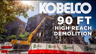 Kobelco SK550DLC 90' High Reach demolition in Downtown Cincinnati