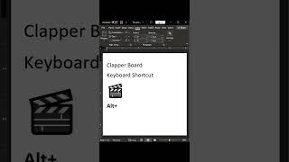 Clapper Board | Keyboard Shortcut | MS Word 2021 #msword #msoffice #shortcuts #computer #tricks