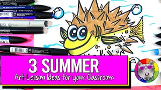 3 Summer Choice-Based Art Lesson Ideas with a FREE Printable Art Choice-Board Activity
