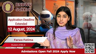 Farwa Fatima Student of BS Artificial intelligence (AI) at BNBWU Sukkur| Apply Now!