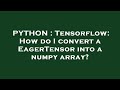 PYTHON : Tensorflow: How do I convert a EagerTensor into a numpy array?