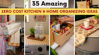 Collection of 35 ZERO COST Kitchen and Home Organizing Ideas | Organize Your Home for FREE