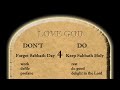 God's 4th Love Commandment Explained - Keep Sabbath Day Holy