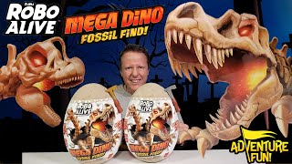 2 Zuru Robo Alive Mega Dino Fossil Finds: Jurassic T-Rex \u0026 Brontosaurus AdventureFun Toy review!