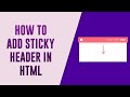 Create a Sticky Header Only Using CSS | HTML & CSS Quick Tips | HTML & CSS Sticky Header