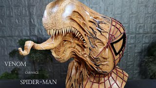 spider-man | VENOM | Carnage sculpture from wood | Wood Art TG