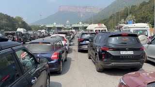 Huge Traffic Jam At Tirumala Alipiri Checkpoint Today