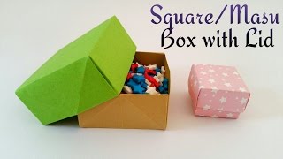 Square / Masu / Gift box with Lid - DIY Origami Tutorial by Paper Folds